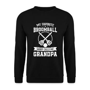 Mon copain de ballon-balai préféré m’appelle Grand-père balai - Sweat-shirt Unisexe - noir - Devant - Alina (178cm) & Michal (187cm)