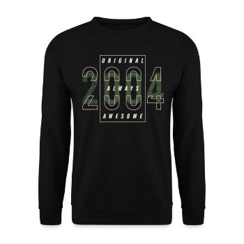 Original 2004 année de naissance urbain cadeau Vintage - Sweat-shirt Unisexe - noir - Devant - Alina (178cm) & Michal (187cm)