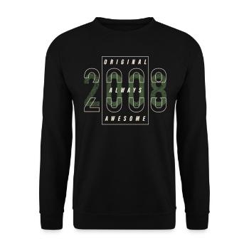 Original 2008 Année De Naissance Urbain Cadeau Vintage - Sweat-shirt Unisexe - noir - Devant - Alina (178cm) & Michal (187cm)