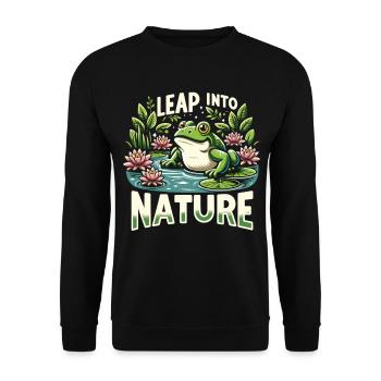 Frog at the lake - Unisex Sweatshirt - black - Front - Alina (178cm) & Michal (187cm)