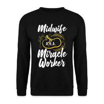 Nurse Midwife Birth Worker Midwife - Unisex Sweatshirt - black - Front - Alina (178cm) & Michal (187cm)