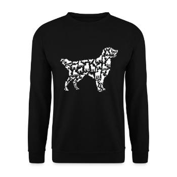 Golden Retriever Hund Golden Retriever Silhouette - Unisex Pullover - Schwarz - Vorne - Alina (178cm) & Michal (187cm)