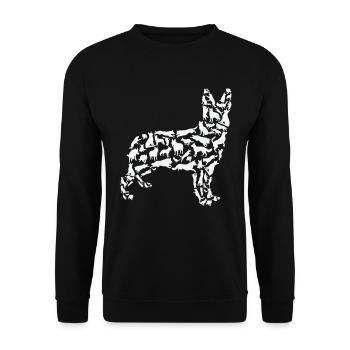 Golden Retriever Hund Golden Retriever Silhouette - Unisex Pullover - Schwarz - Vorne - Alina (178cm) & Michal (187cm)