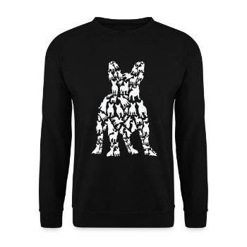 French Bulldog Dog French Bulldog Frenchie Mom - Unisex Sweatshirt - black - Front - Alina (178cm) & Michal (187cm)