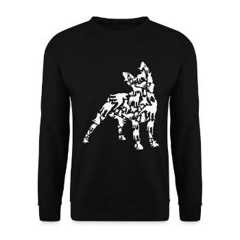 Boston Terrier Hund Boston Terrier Mama Boston - Unisex Pullover - Schwarz - Vorne - Alina (178cm) & Michal (187cm)