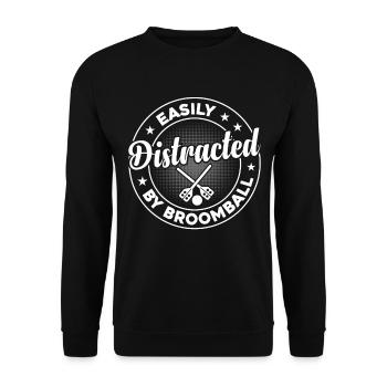 Jouer au ballon à balai - Facilement distrait par Br - Sweat-shirt Unisexe - noir - Devant - Alina (178cm) & Michal (187cm)