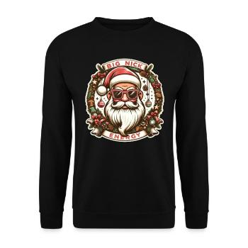 Big Nick Energy - Holidays Family Funny Christmas - Unisex Sweatshirt - black - Front - Alina (178cm) & Michal (187cm)