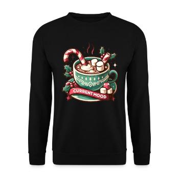 Current Mood - Holidays Family Funny Christmas - Unisex Pullover - Schwarz - Vorne - Alina (178cm) & Michal (187cm)