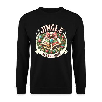 Jingle all the Way Family Holidays Funny Christmas - Unisex Sweatshirt - black - Front - Alina (178cm) & Michal (187cm)