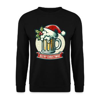 Beery Christmas - Holidays Family Funny Christmas - Unisex Pullover - Schwarz - Vorne - Alina (178cm) & Michal (187cm)
