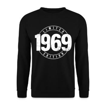 Limited Edition 1969 Birth Year Urban Birthday - Unisex Sweatshirt - black - Front - Alina (178cm) & Michal (187cm)