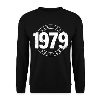 Limited Edition 1979 Year of Birth Urban Birthday - Unisex Sweatshirt - black - Front - Alina (178cm) & Michal (187cm)