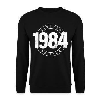 Limited Edition 1984 Year of Birth Urban Birthday - Unisex Sweatshirt - black - Front - Alina (178cm) & Michal (187cm)