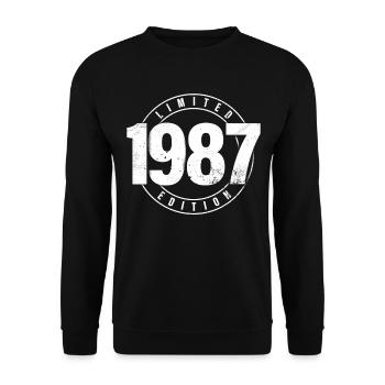 Édition limitée 1987 année de naissance urbain anniversaire - Sweat-shirt Unisexe - noir - Devant - Alina (178cm) & Michal (187cm)