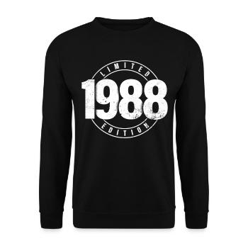 Limited Edition 1988 Year of Birth Urban Birthday - Unisex Sweatshirt - black - Front - Alina (178cm) & Michal (187cm)