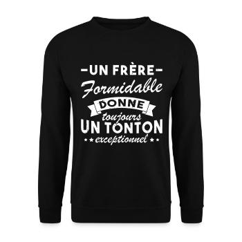Un frère formidable donne un tonton exceptionnel - Sweat-shirt Unisexe - noir - Devant - Alina (178cm) & Michal (187cm)