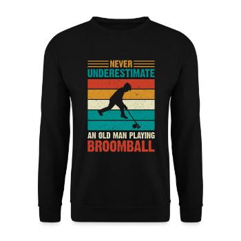 Broomball Grand-père Joueur de ballon-balai - Sweat-shirt Unisexe - noir - Devant - Alina (178cm) & Michal (187cm)