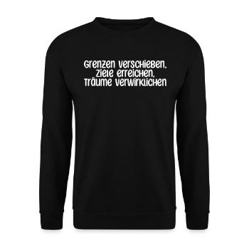 Fitness - Grenzen verschieben, Ziele erreichen, - Unisex Pullover - Schwarz - Vorne - Alina (178cm) & Michal (187cm)