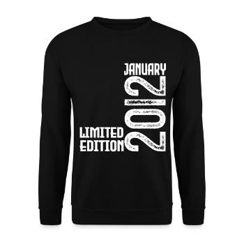 Cadeau Anniversaire Janvier 2012. January 2012. - Sweat-shirt Unisexe - noir - Devant - Alina (178cm) & Michal (187cm)