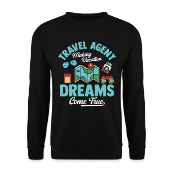 Making Vacation Dreams Come True - Reisebüro - Unisex Pullover - Schwarz - Vorne - Alina (178cm) & Michal (187cm)