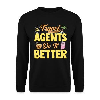 Travel Agents Do It Better Travel Agency - Unisex Sweatshirt - black - Front - Alina (178cm) & Michal (187cm)