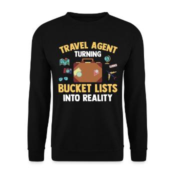 Turning Bucket Lists Into Reality Reisebüro - Unisex Pullover - Schwarz - Vorne - Alina (178cm) & Michal (187cm)