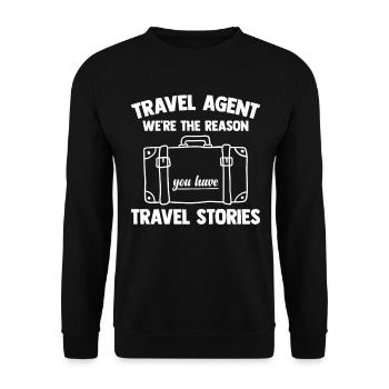 We Are The Reason You Have Travel Stories - Unisex Pullover - Schwarz - Vorne - Alina (178cm) & Michal (187cm)