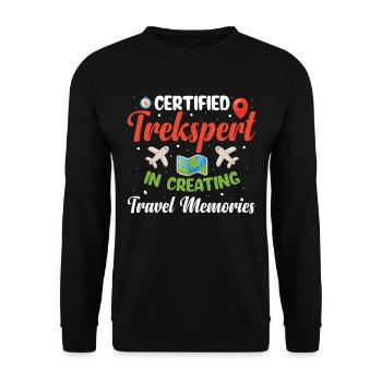 Trekspert certifié dans la création de souvenirs de voyage - Sweat-shirt Unisexe - noir - Devant - Alina (178cm) & Michal (187cm)
