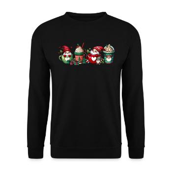 Café de Noël - Café de Noël pour femmes drôles - Sweat-shirt Unisexe - noir - Devant - Alina (178cm) & Michal (187cm)