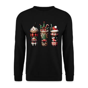 Café de Noël - Café de Noël pour femmes drôles - Sweat-shirt Unisexe - noir - Devant - Alina (178cm) & Michal (187cm)