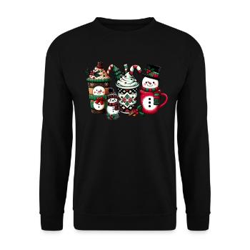 Café de Noël - Café de Noël pour femmes drôles - Sweat-shirt Unisexe - noir - Devant - Alina (178cm) & Michal (187cm)