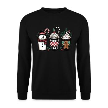 Café de Noël - Café de Noël pour femmes drôles - Sweat-shirt Unisexe - noir - Devant - Alina (178cm) & Michal (187cm)