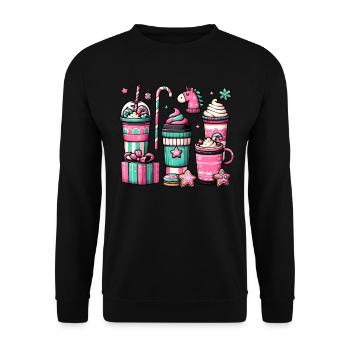 Café de Noël - Café de Noël pour femmes drôles - Sweat-shirt Unisexe - noir - Devant - Alina (178cm) & Michal (187cm)