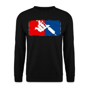 Tattoo Maschine Inked Make Up - Unisex Pullover - Schwarz - Vorne - Alina (178cm) & Michal (187cm)