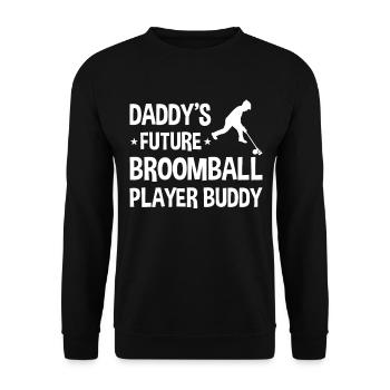 Daddy's Future Broomball Player Buddy - Kids Broom - Unisex Sweatshirt - black - Front - Alina (178cm) & Michal (187cm)