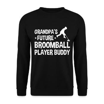 Grandpa's Future Broomball Player Buddy - Broombal - Unisex Sweatshirt - black - Front - Alina (178cm) & Michal (187cm)