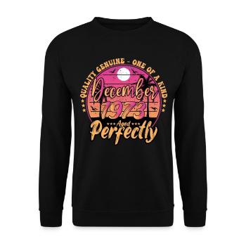 December 1973 Birthday 1973 December 1973 - Unisex Sweatshirt - black - Front - Alina (178cm) & Michal (187cm)