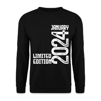 Birthday gift January 2024. January 2024. - Unisex Sweatshirt - black - Front - Alina (178cm) & Michal (187cm)