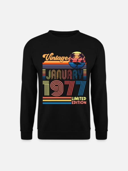 Geburtstag, Januar 1977. Geschenk Januar 1977. - Unisex Pullover - Schwarz