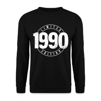 Édition limitée 1990 année de naissance urbain anniversaire - Sweat-shirt Unisexe - noir - Devant - Alina (178cm) & Michal (187cm)