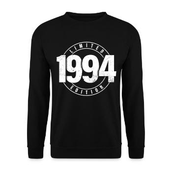 Limited Edition 1994 Year of Birth Urban Birthday - Unisex Sweatshirt - black - Front - Alina (178cm) & Michal (187cm)