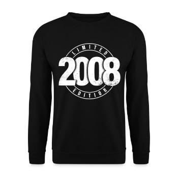 Limited Edition 2008 Year of Birth Urban Birthday - Unisex Sweatshirt - black - Front - Alina (178cm) & Michal (187cm)