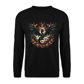 Fire Dragon of the Dark Storm - Unisex Sweatshirt - black - Front - Alina (178cm) & Michal (187cm)