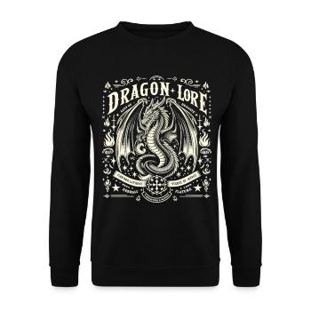 Mythical Fire Dragon - Unisex Sweatshirt - black - Front - Alina (178cm) & Michal (187cm)