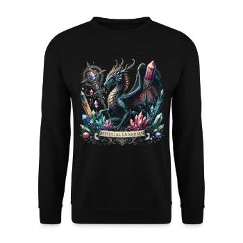 Mystic Dragonkeeper - Unisex Sweatshirt - black - Front - Alina (178cm) & Michal (187cm)
