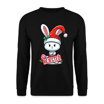 Beleidigter Osterhase Weihnachten lustig Geschenk - Unisex Pullover - Schwarz - Vorne - Alina (178cm) & Michal (187cm)