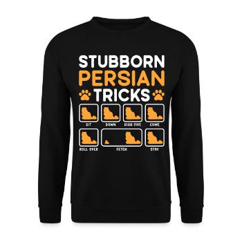 Stubborn Tricks Persian Cat - Unisex Pullover - Schwarz - Vorne - Alina (178cm) & Michal (187cm)
