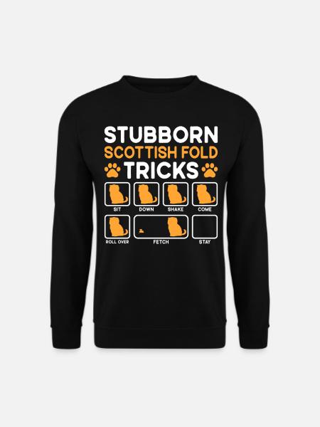Tricks têtus Scottish Fold Cat - Sweat-shirt Unisexe - noir
