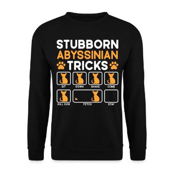 Stubborn Tricks Abyssinian Cat - Unisex Sweatshirt - black - Front - Alina (178cm) & Michal (187cm)