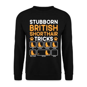 Tricks têtus Chat British Shorthair - Sweat-shirt Unisexe - noir - Devant - Alina (178cm) & Michal (187cm)
